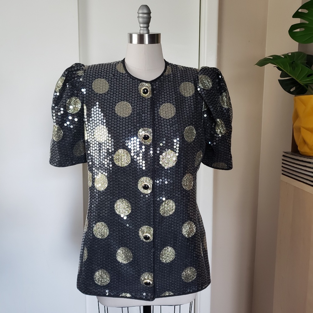VINTAGE Women's Sequins Top Size 14!